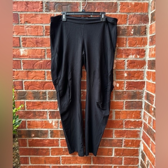 Eileen Fisher Womens Large Black Pull On Comfort Tapered Lounge Pants - Picture 9 of 9